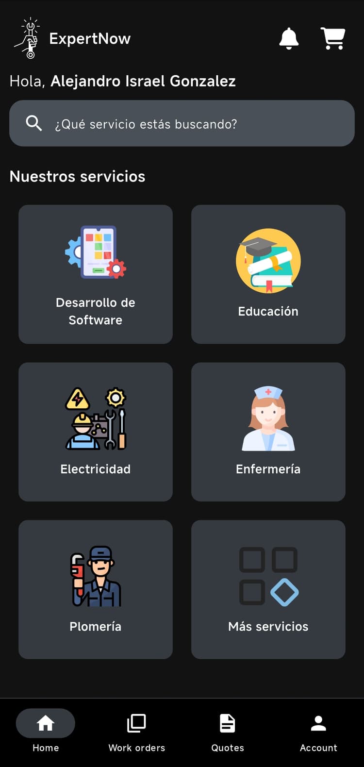 ExpertNow Mobile App Screenshot